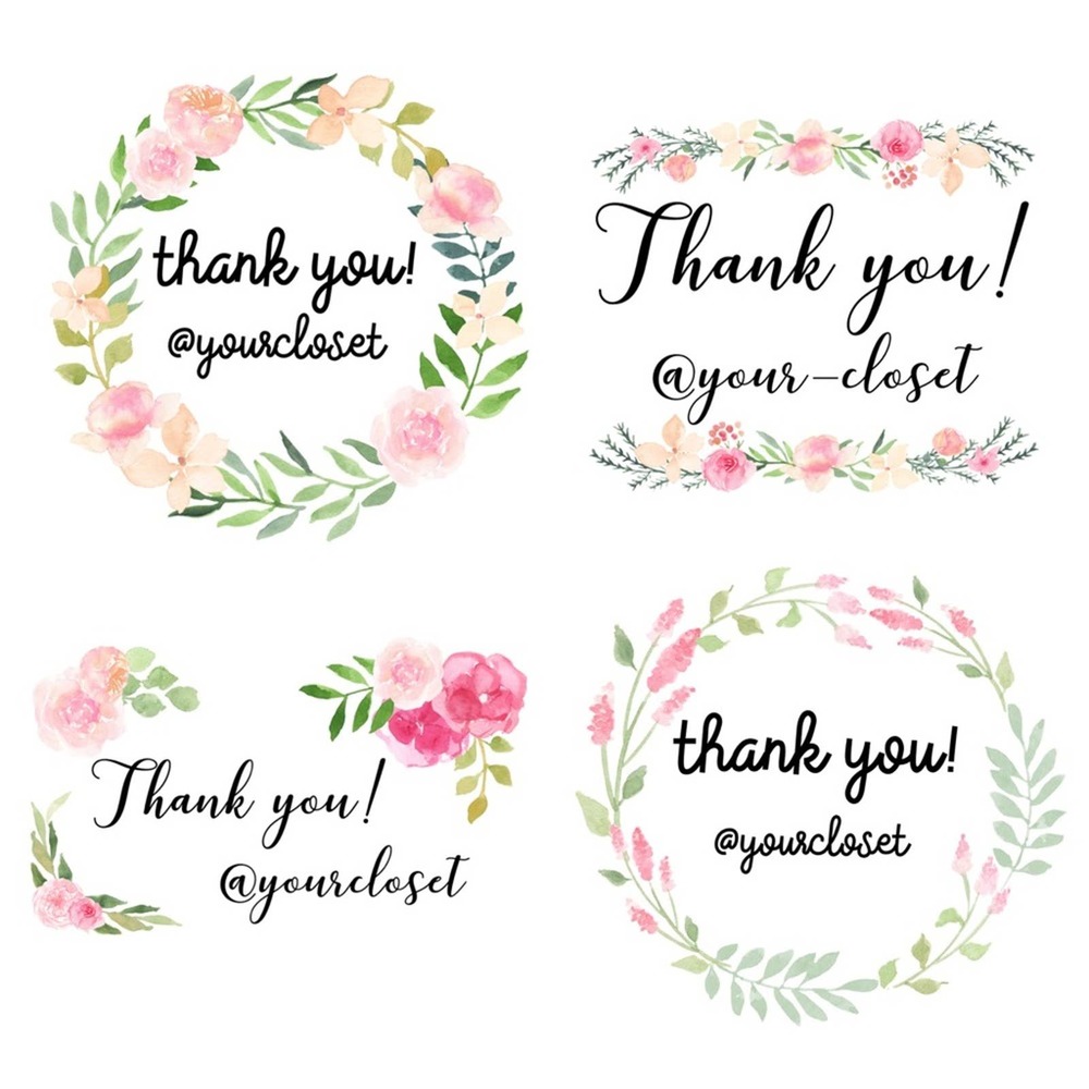 2” Personalized Floral Thank You Stickers 96 Count - Picture 7 of 7